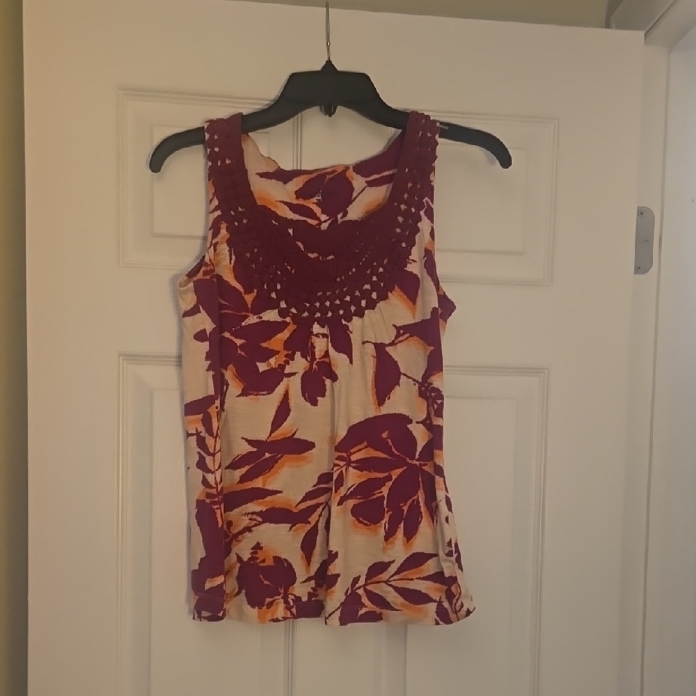 Sonoma Purple and Orange Floral Tank Top